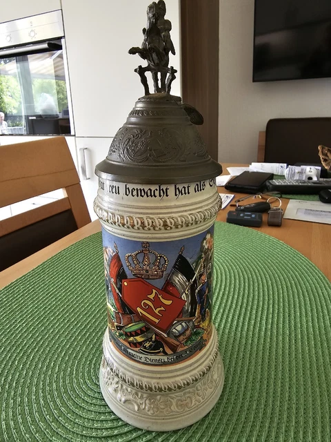 Bier Krug mit Deckel Zinn