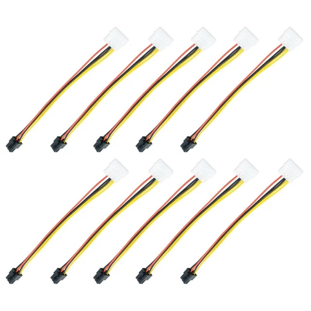 10pcs 4-Pin 6-Pin Power Cord Connector, Large 4P-6P-W8W2