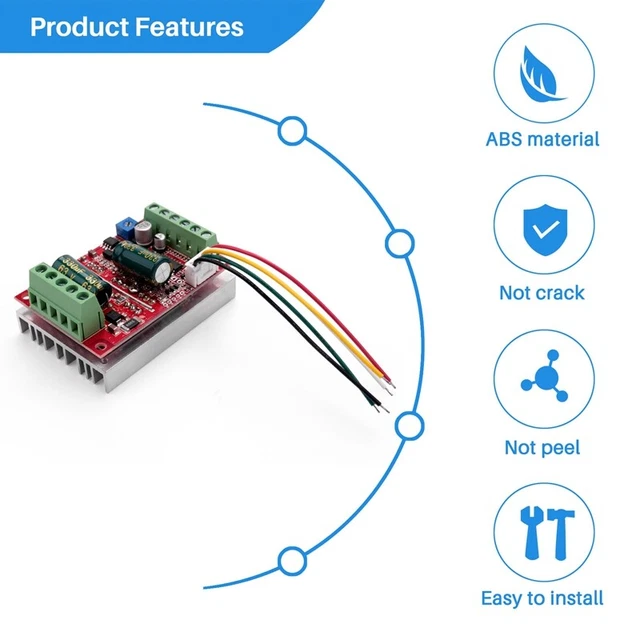 DC 6-60V 400W BLDC Three Phase DC Brushless Motor Controller PWM Hall Motor W4R5 2