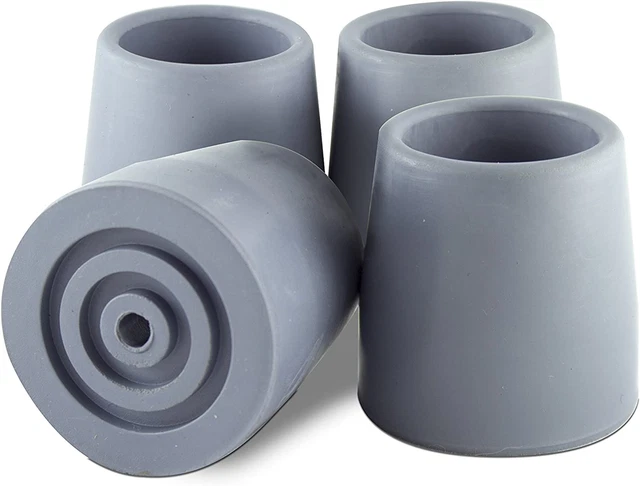 Essential Medical Supply Replacement Walker/Commode Tips, Gray, 1 1/8"