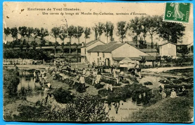 CPA: A washing chore at Moulin Ste-Catherine, territory of Ecrouves / 1908