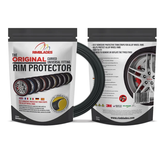 Grafite Grigio Rimblades Originale Lega Cerchione Protezioni - Deluxe Kit