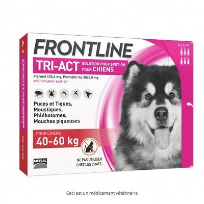 Frontline Tri Act Cane da 40 a 60 kg 3 pipette Antiparassitario Cani Tri-Act