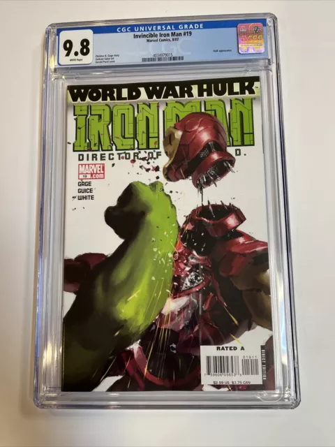 Invincible Iron Man (2007) # 19 (CGC 9.8 WP)  Hulk Bust Iron Man | Census=12