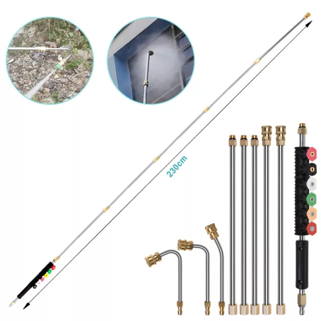 High Pressure Washer Gutter Gun Cleaner Attachment Wand Lance 4000 PSI Extension