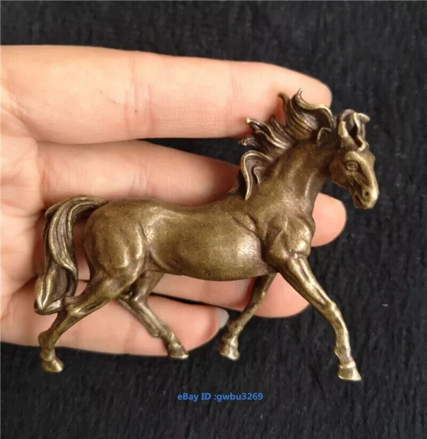 Chinese archaize Pure Brass small Horse statue