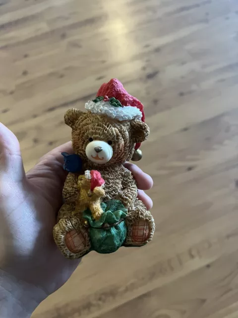 Ks Collection Figurines Fancy Bears Resin Teddy Bear Christmas Collectable 4"