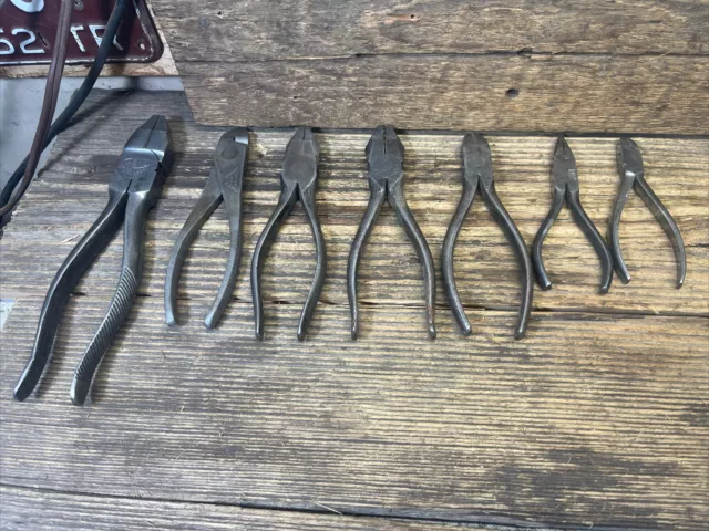 Vintage Lot (7) Lineman Cutters & Pliers Crescent, H Boker, Pexto, Quality USA Vintage Lot (7) Lineman Cutters & Pliers Crescent, H Boker, Pexto, Quality USA