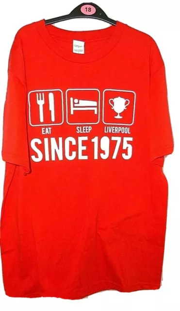 RED EAT SLEEP FOOTBALL T-SHIRT FOOTBALLING TSHIRT FOOTBALL Liverpool FC UK M