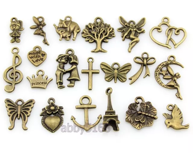 Free Ship Wholesale Bulk Lots Antique Bronze Mixed Pendants Charms DY45