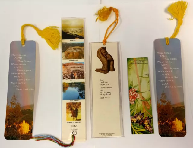 Religious Inspirational Bookmarks Lot Of 5 Vintage Bible Verse Jerico