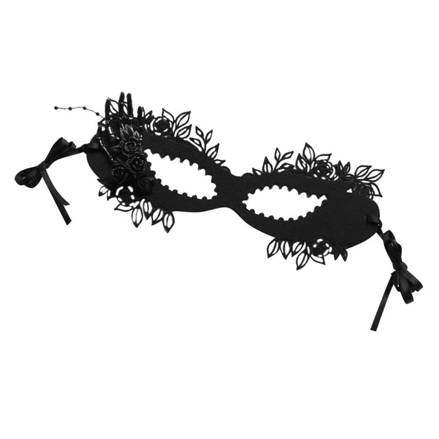 Luxus-Metallmasken Rosenmaske Schwarzes Kostüm Cosplay- Abschlussball