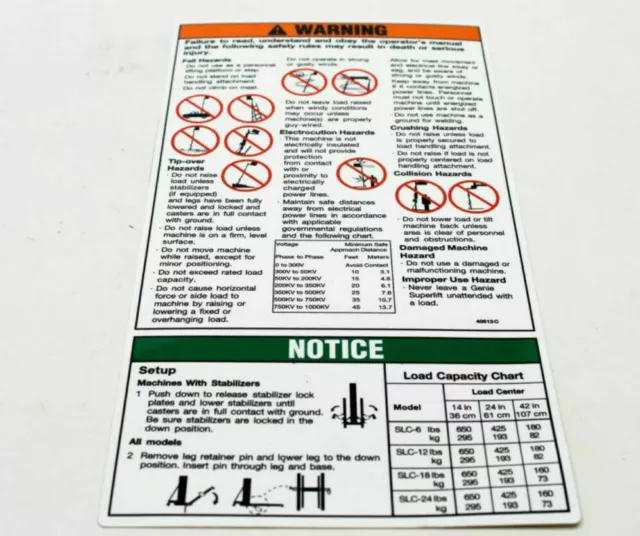 Genie 40513Gt, 40513, Decal - Warning/Safety