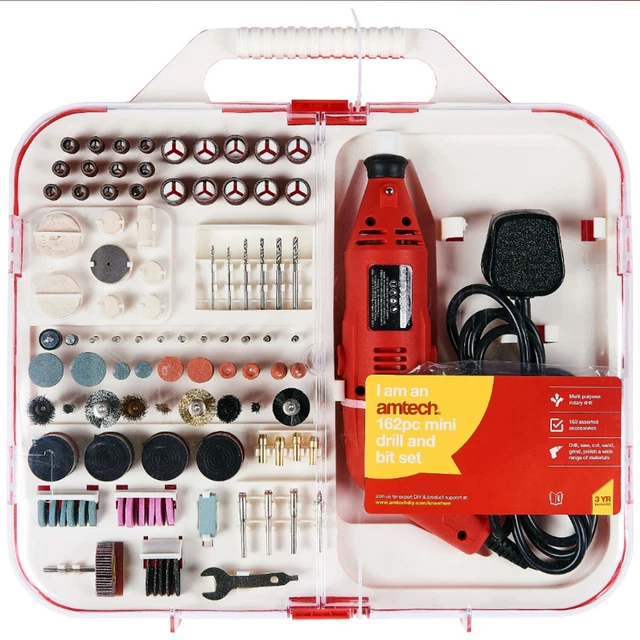 162pc Electric Rotary Mini Drill & Bit Set Jewellery Making Craft Hobby Tool Kit