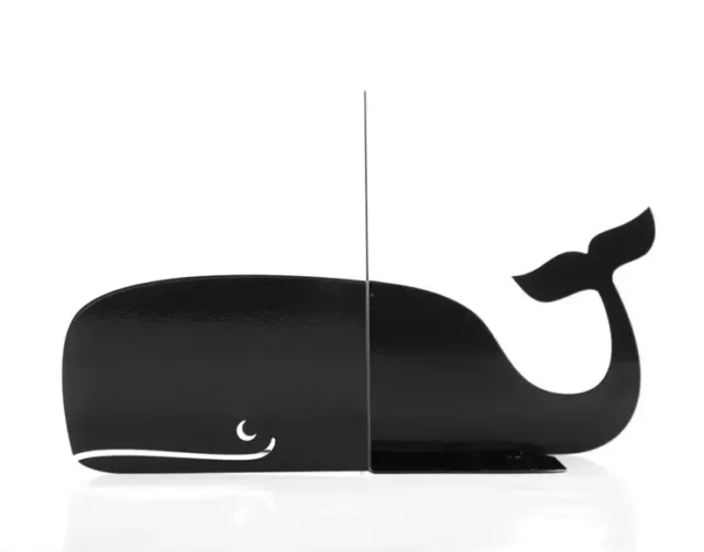 Rare Gift Steel bookends "Whale" (black) 2023 3