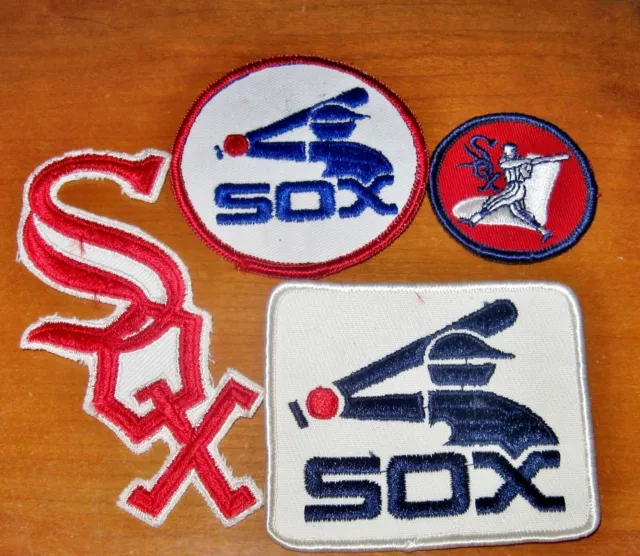 Vintage Chicago White Sox Patches Lot of 4 Embroided Baseball Patches Variety