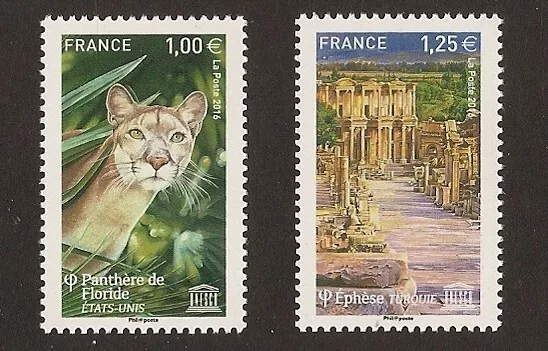 FRANCE 2016 - Timbres de Service UNESCO n° 166 et 167 NEUFS** LUXE MNH