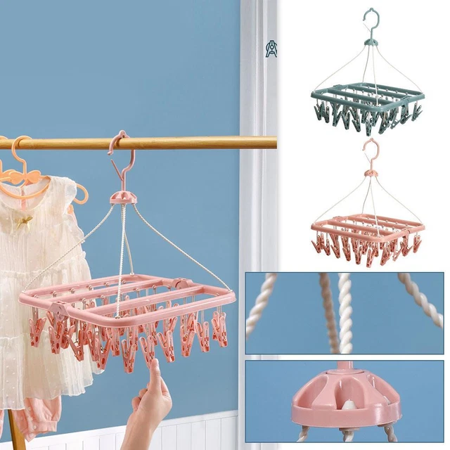 Folding Perforated Hanger Rotating Underwear Rack Indoor Wardrobe Hanger✨h