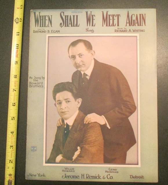 Vintage sheet music when shall we meet again howard brothers 10 99