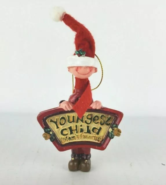 Kurt Adler 5" Hanging Christmas Tree Ornament “Youngest Child - Mom’s Favorite”