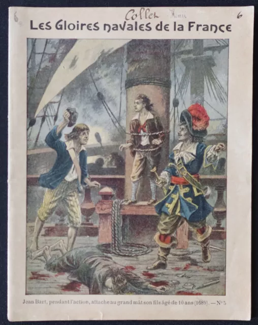 Protège cahier LES GLOIRES NAVALES DE LA FRANCE n°5 JEAN BART corsaire marin