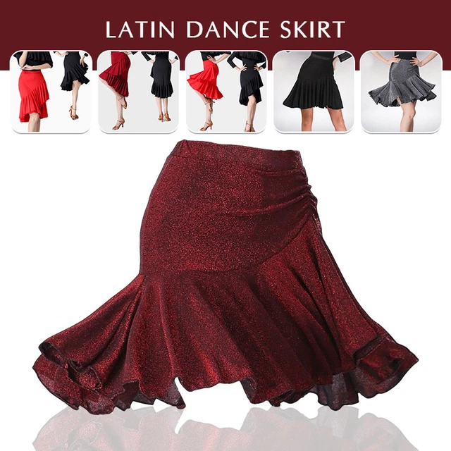 Womens Latin Skirt Ballroom Tango Rumba Dance Dress Wrap Dancewear Costumes