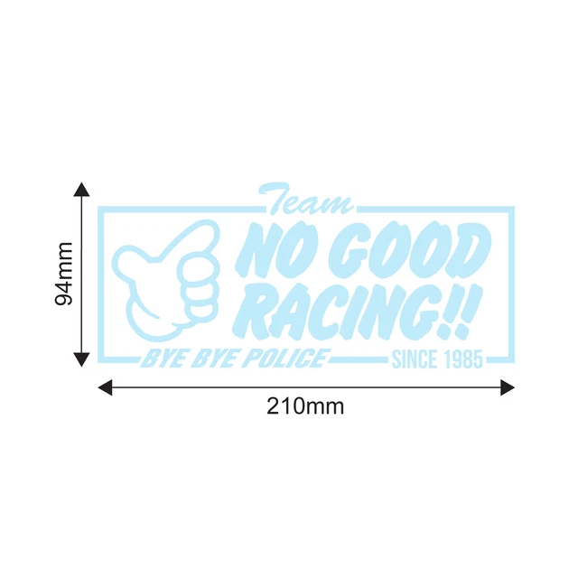 thumbnail image 2 of No Good Racing Kanjo Sticker - JDM Drift Car Decal, 100mm Glossy Vinyl, 'Bye Police' 2 of 4