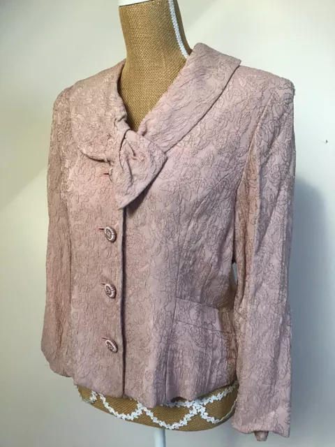 L’EST Vintage Style Victoriana 1950S Size 38 Chest Rose Pink Button Up Jacket