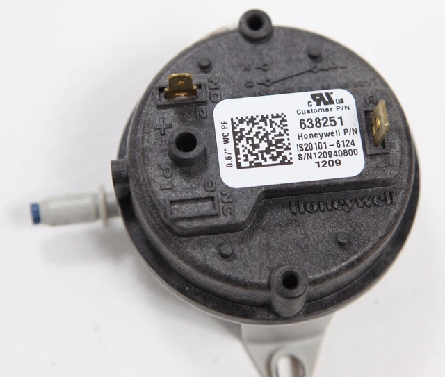 HONEYWELL FURNACE PRESSURE Switch 0.67" WC Diaphragm IS201016124