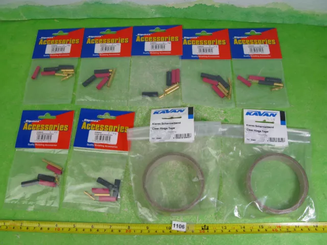 RC radio control / model spares mixed lot gold connectors & hinge tape 1106