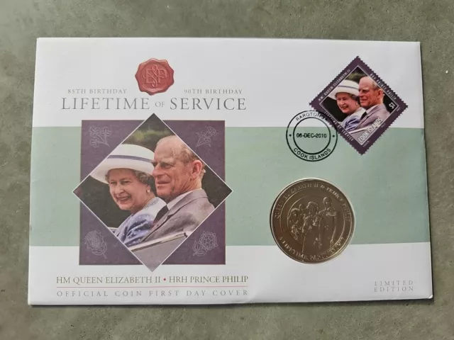 HM Queen Elizabeth II HRH Prince Philip Lifetime Of Service Coin First Day Cover