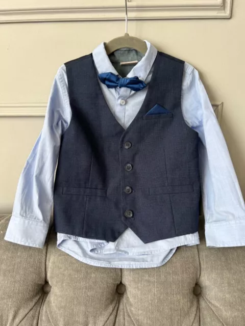 NEXT Boys 3 Piece Shirt, Waistcoat and Bow Tie Set. Aged 3-4 years