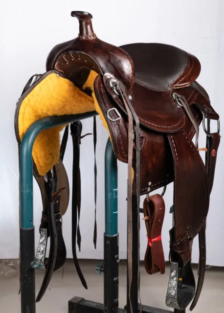 Western Barrel Racing Trail Comfort Equestrian Horse Saddle, Size 16"  Seat