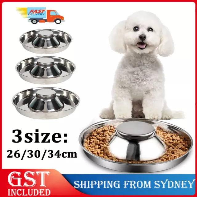 Pet Feeder Bowl Stainless Dish Puppy Dog Cat Litter Food Feeding Weaning Bowl AU