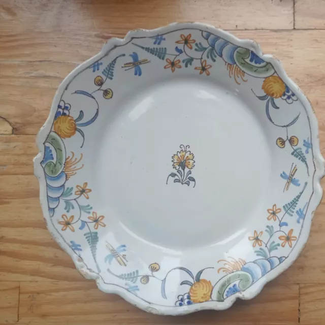 Ancienne Assiette Faience Nevers 18eme