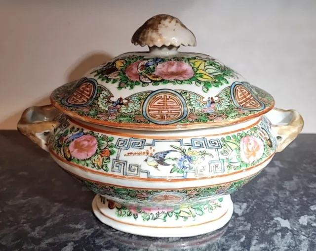 Soupière ancien Porcelaine Chinoise Famille Rose Canton 19ème chinese porcelain