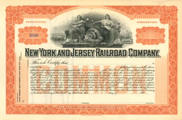 New York and Jersey Railroad Co. - Railroad Stocks
