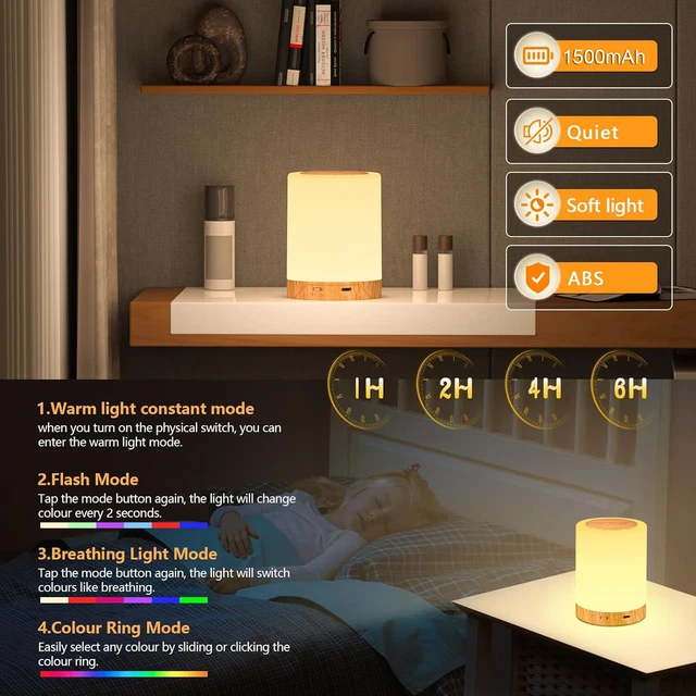 BABY NIGHT LIGHT Dimmable Touch Lamp Bedside Lamp Cordless Table Lamp