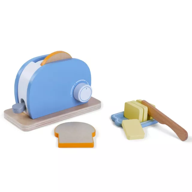 Toaster Kinderküche Spielküche Holzspielzeug Holz Zubehör Toast Kaufladen 10 tlg