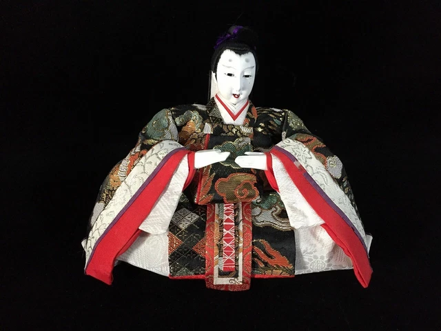 J0660 Japanese Vintage HINA Doll Statue Kimono Man Boy OKIMONO Interior
