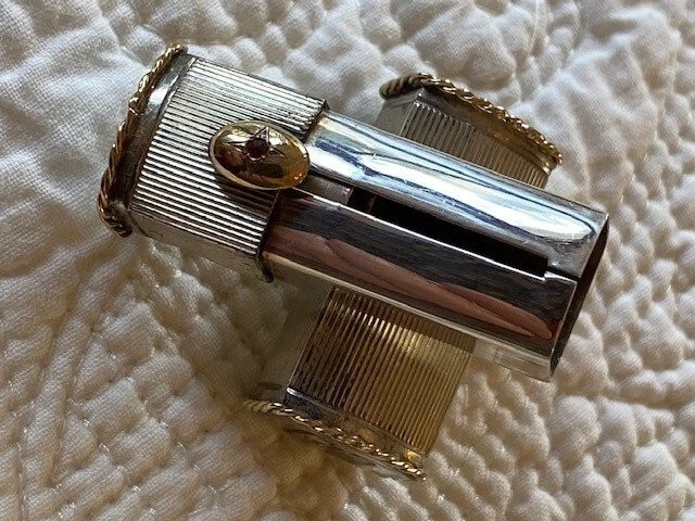 Old Unique Sterling Silver Lipstick Case Original Box Paris France 20th Century