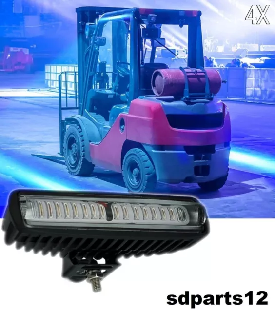4x Lampes D'avertissement LED Bleu 30W Chariot Élévateur 12-80V Phare Sécurité