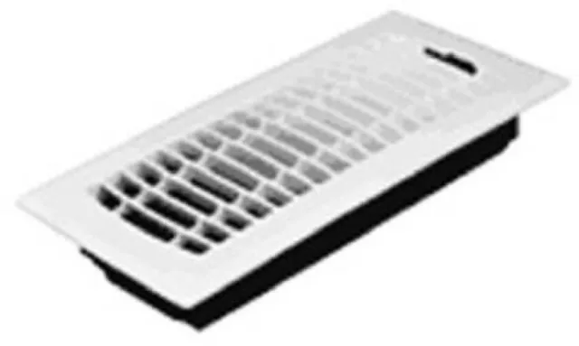 American Metal #RU412PW-R 4x12 White Floor Register