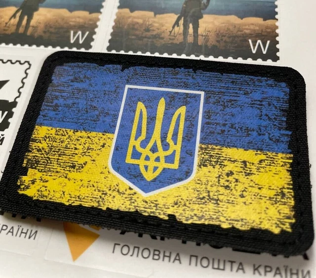 PATCH DE MORAL original de l'armée ukrainienne TRIZUB RED PAVOT