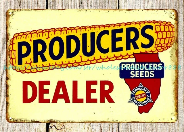 wall décor Seed sign vintage reproduction Producers Seed dealer metal tin sign