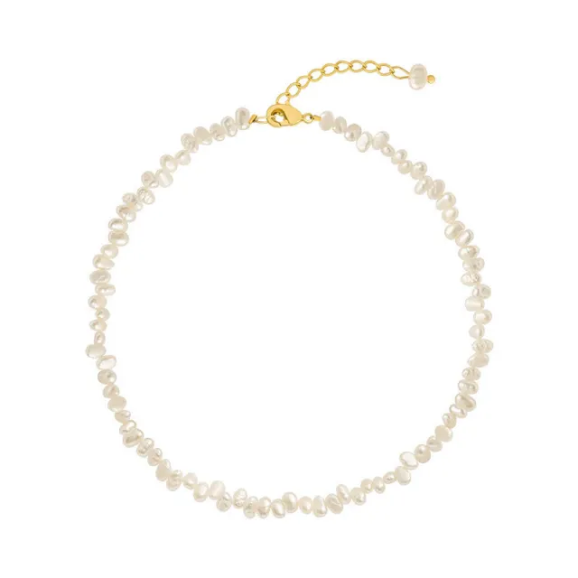 Pearl Necklace Choker Beautiful Small Irregular Shaped Light Weight Daninty