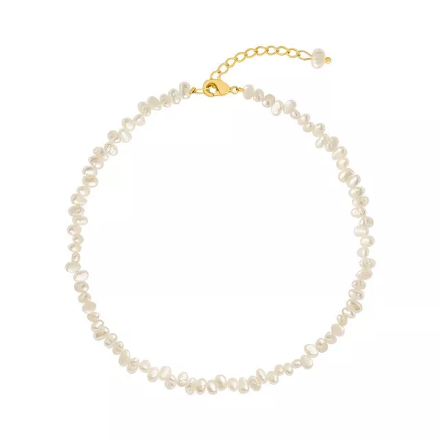 Pearl Necklace Choker Beautiful Small Irregular Shaped Light Weight Daninty