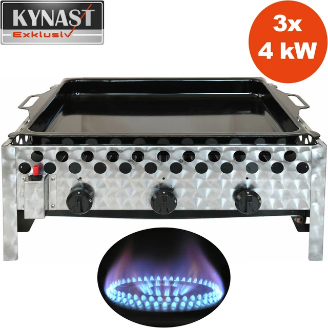 Edelstahl Gastrobräter Gasgrill Grillpfanne Bratwurst Grill Gas Bräter 12 kW NEU
