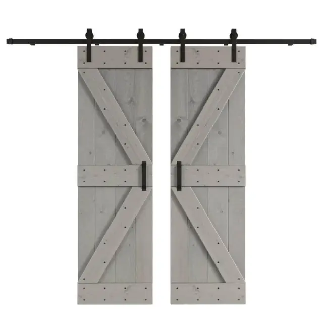 COAST SEQUOIA INC Sliding Barn Door w/ Hardware Kit 84"H x 60" Solid Core Gray