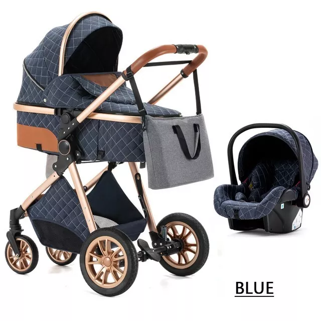 Poussette 3 en 1 Combiné Bébé Nouveau Né Siège Auto Nacelle Landau